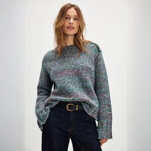 Free People Cotton Candy Pullover in Gemstone Combo aka Pink Grey | New